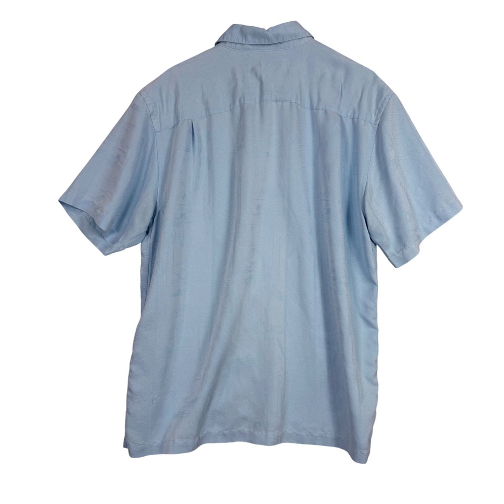 Quiksilver Button Down Shirt Mens XL Blue Tropical Jacquard Short Sleeve M509848 - Picture 5 of 8